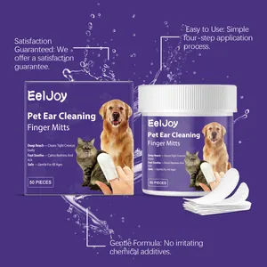 Salviette per orecchie EelJoy per animali con formula delicata per cani e gatti, 50 pezzi