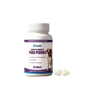 Kriath Dog Joint Support Supplement Heart Shaped Chewable Tablets Glucosamine Chondroitin MSM Formula For Canine Vitality Boost