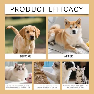 Comparación detallada antes y después de la eficacia del spray de peluquería para perros y gatos