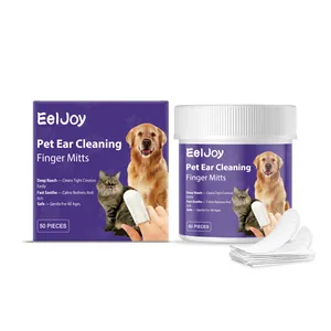 EelJoy 50 Pezzi Salviette per Dita Pulizia Orecchie Animali per Cani Gatti Formula Delicata Aloe Lenitive Salviette Igiene