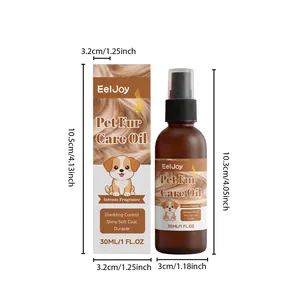 Dimensions détaillées du produit pour spray huile soin pelage EelJoy 30ml et boîte