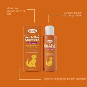 Champú antipulgas y garrapatas EelJoy para mascotas, botella de 100 ml con caja