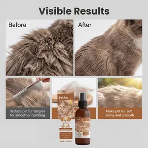 Huile EelJoy pour poils d'animaux comparaison avant après pour un poil plus doux