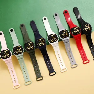 Fashion LED Digital Sport Watch Square Large Screen Waterproof Silicone Wristband Electronic Wristwatch For Student Men Women