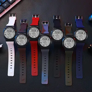 Digital sport watches with astronaut display and colorful silicone straps for kids