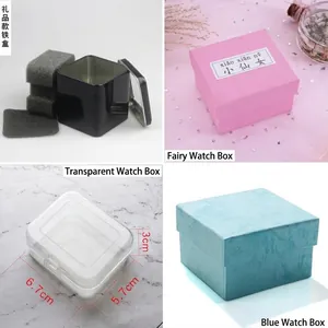 Scatola Porta Orologi in Plastica PP Trasparente Confezione Regalo Rettangolare in Banda Stagnata e Carta