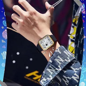 Astronaut themed digital sports watch for kids with waterproof silicone strap and night light