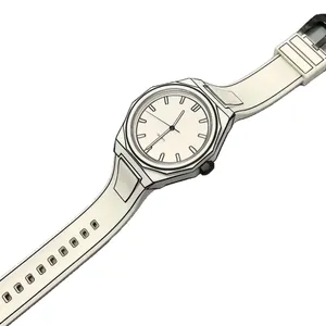 Reloj de pulsera creativo estilo cómic 2D con diseño único de boceto en blanco y negro