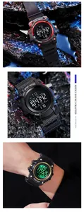 Outdoor waterproof digital sports watch with luminous display and multi-functional features