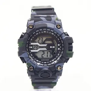 Men's Outdoor Sport Digital Watch Camouflage Waterproof Chronograph Alarm LED Light Tactical Wristwatch For Teenagers Boys