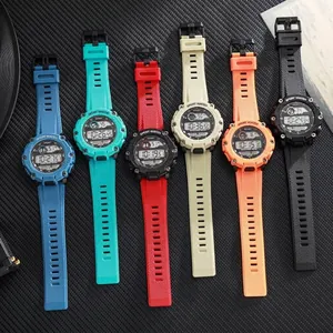 Outdoor multi-function waterproof digital sports watches for kids in vibrant colors