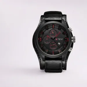 Reloj de Cuarzo para Hombre Esfera Grande Deportivo al Aire Libre Moda Tendencia Correa de Cuero Impermeabile para Hombre