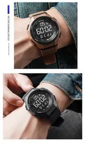 Premium men's digital outdoor sports watch with large dial and waterproof design