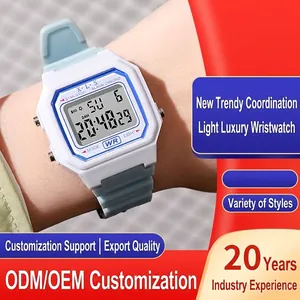 Reloj Electrónico Digital LED Cuadrado de Moda Multifuncional Impermeable Reloj de Pulsera Deportivo al Aire Libre para Estudiantes Reloj Minimalista