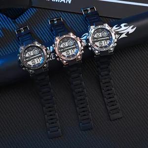 Montre Numérique de Sport de Plein Air pour Hommes Étanche Lumineux Grand Cadran Alarme Électronique Étudiant Multifonctions
