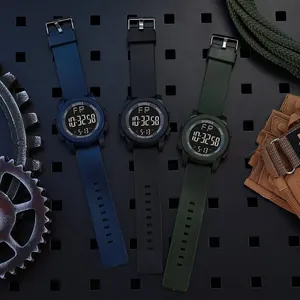 Outdoor waterproof digital sports watch with LED backlight and large display dial