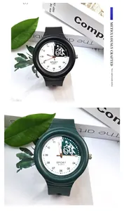 Close-up view of minimalist sports watches featuring a bicycle graphic on the dial.