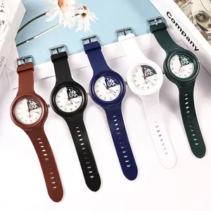 Collection of student sports watches with silicone straps and cartoon dial designs