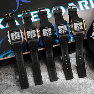 Digital Sport Watch For Teenagers Minimalist Waterproof LED Backlight Alarm Chronograph Plastic Resin Wristwatch For Boys Girls