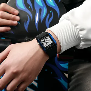 Multifunctional waterproof digital sports watch for youth with LED light and stopwatch feature