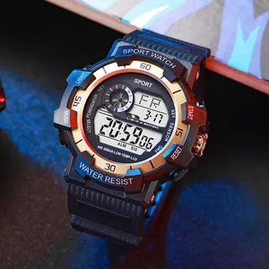 Men's multi-functional digital sports watch with 30BAR water resistance and luminous display