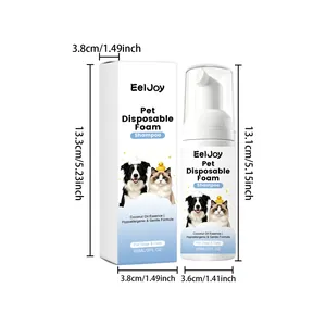 Détails des dimensions du flacon et de la boîte de shampooing mousse animaux EelJoy.