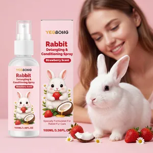 YEGBONG Spray Acondicionador Desenredante para Pelo de Conejo Aroma a Fresa Spray Aseo Desodorante Suave para Animales Pequeños