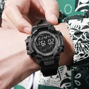 Orologio sportivo digitale a LED impermeabile da uomo nero con display luminoso