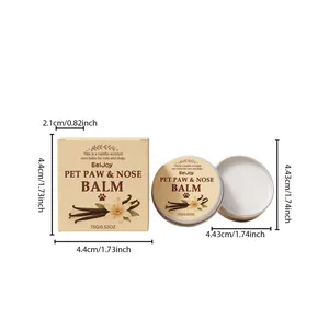 Measurement details for EelJoy 15g vanilla pet paw and nose balm tin and paper box.