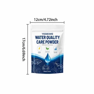 100g YEGBONG Wasserqualitäts-Pflegepulver Beutel zeigt Abmessungen von 12 cm x 17 cm