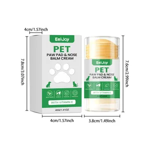 Detailed dimensions of EelJoy pet paw pad and nose balm cream packaging and stick container