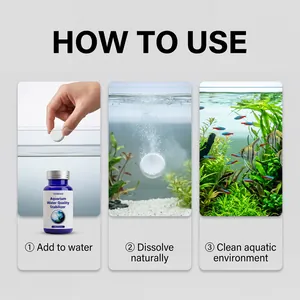 A step-by-step visual guide on how to use YEGBONG aquarium water quality stabilizer