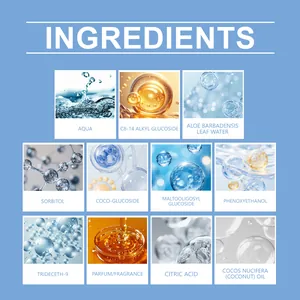 Détail de la liste des ingrédients doux pour shampooing mousse sans rinçage pour chien