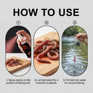 Step-by-step instructions for using MoonSpry red worm liquid fish attractant spray