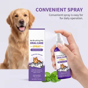 Professional pet oral care spray showing fine mist for dog and cat dental hygiene