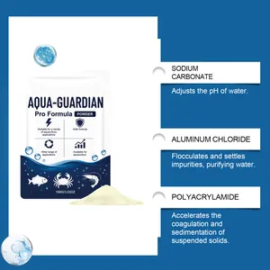 Ingredients of Aqua-Guardian water clarifying powder for aquarium pH and purity