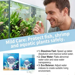 Brausetabletten zur Wasserreinigung im Aquarium mit Anwendungsbild und Vorteilen