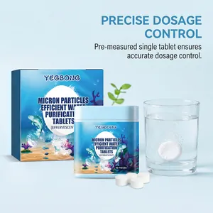 Detailansicht der Brausetabletten zur Wasserreinigung für Aquarien mit 50 Stück Packung