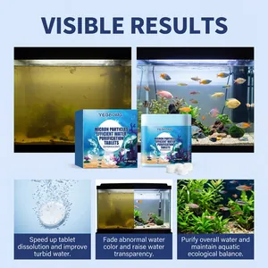 Vergleich der Aquarienwasser-Klarheit vor und nach der Verwendung von Brausetabletten