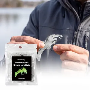 MoonSpry Leuchtende Weiche Garnelenköder Bionische Fluoreszierende Nachtangeln Künstliche Köder Mit Hochkohlenstoffstahlhaken Für Salzwasser