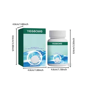 Detaillierte Größenangaben für YEGBONG Aquarium Wasserreinigungstabletten, 100g