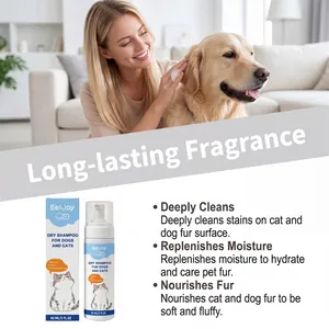 EELJOY 60ml waterless foam shampoo for dogs and cats for effective deep cleaning of fur