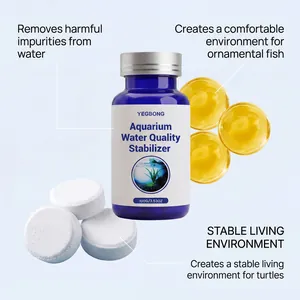 Detail of YEGBONG aquarium water stabilizer tablets with cleaning benefit highlights