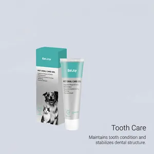 Close-up of EelJoy pet oral care gel tube and box for dog and cat dental health