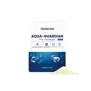 YEGBONG Aqua-Guardian Wasserreiniger-Pulver für Aquarien mit 105 g Produktprobe gezeigt.