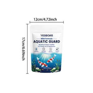 Produktdetail mit den Abmessungen des YEGBONG Aquatic Guard Wasserklärer Beutels