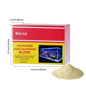 Detailed view of EelJoy Aqua-Guardian Blend water purifier powder and box dimensions.