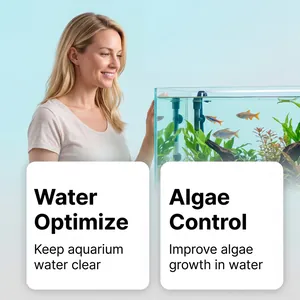 Professional aquarium water purifier showing clear water with algae control benefits.