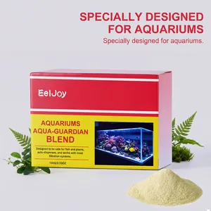 Detail view of EelJoy Aquarium Aqua-Guardian powder purifier and its packaging.