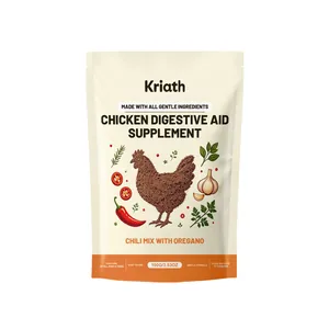 Kriath chicken digestive aid supplement with chili and oregano, 100g poultry feed additive.